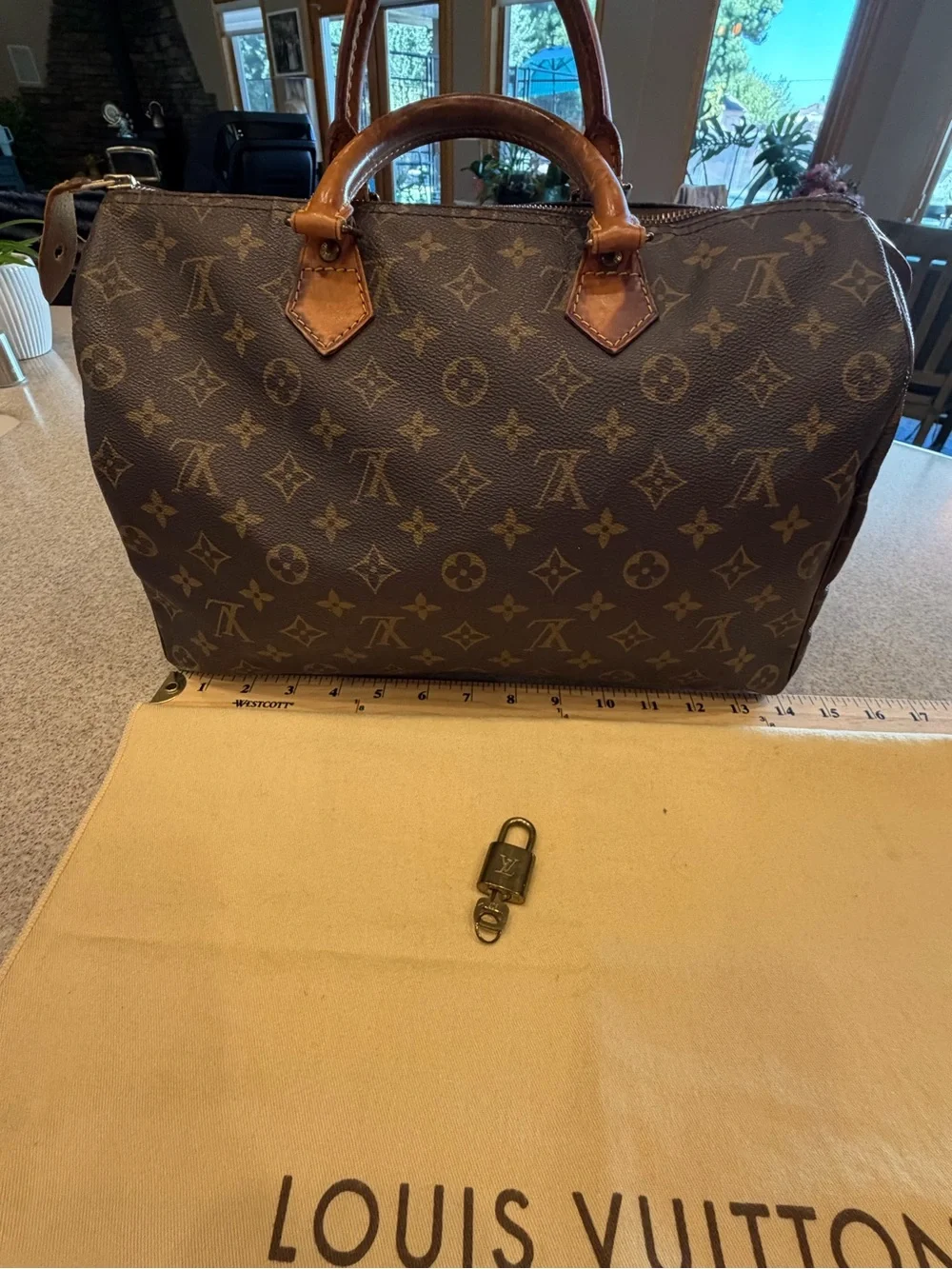 Louis Vuitton Monogram Canvas Speedy 30 Handbag key,lock,dustbag included SP0956
